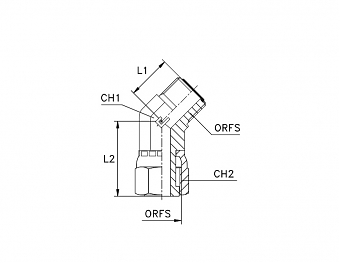 Угольник 45° ORFS 1.3/16" (Ш-Г)
