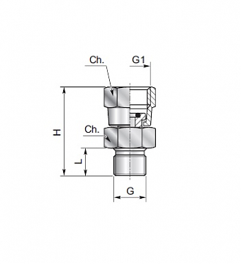 Адаптер в тело 1/4" под манометр 1/4"