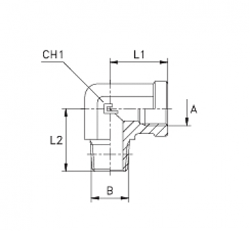 Угольник 90° BSP3/8" - BSPT3/8" (ВНР-Ш)