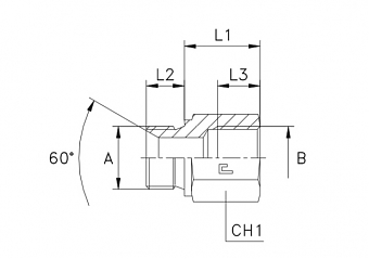 Адаптер DKM M14x1,5 (Ш-ВНТР) L=33