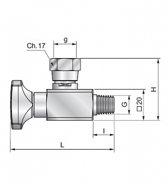 Кран для манометра ES090 G1/4"60° угловой оцинкованный