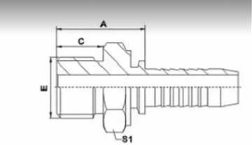 MALE BSP 1/4"-19/0-04 DN6 (FLAT) MALE BSP 1/4"-19/0-04 DN6 (FLAT)