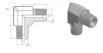 Адаптер 90° NPT 2"-2" (Ш-Ш)