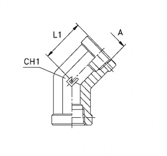 Угольник 45° с внутренней резьбой NPTF 1.1/4"