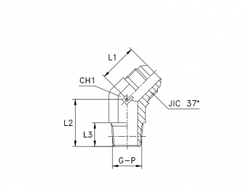 УГЛОВОЙ АДАПТЕР 45° MALE JIC 37° - MALE NPT
