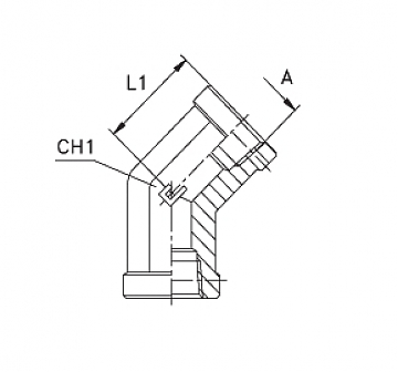 Угольник 45° с внутренней резьбой NPTF 1/2"
