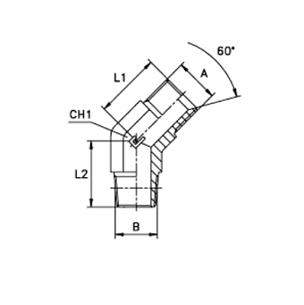 Угольник 45° BSP 1/4"- BSPT 1/4" (Ш-Ш)