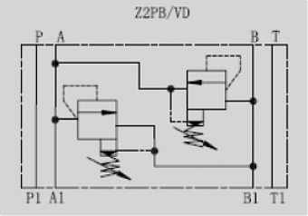 Клапан предохранительный модульный CETOP 5 в канал "A" и "B" Z2PB10VD-1-40-100